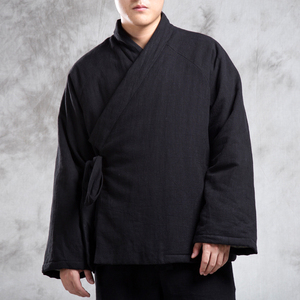 秋冬新款风男装亚麻男士汉服棉衣外套M10P135图片