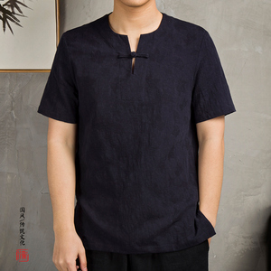 风男装棉麻男士T恤T207P55图片
