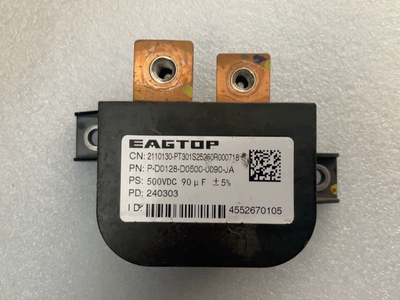 拆机EAGTOP电容，型号P-D0128-D0500-0090-JA，500VDC 90μF±5%