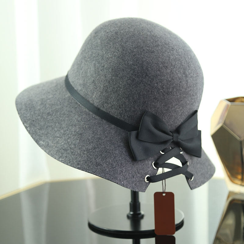 新款复古法式轻奢绸带交叉圆顶羊毛呢渔夫帽子女秋冬英伦名媛盆帽,服饰配件/皮带/帽子/围巾,帽子,淘宝优惠券,粉丝福利购,淘宝优惠卷