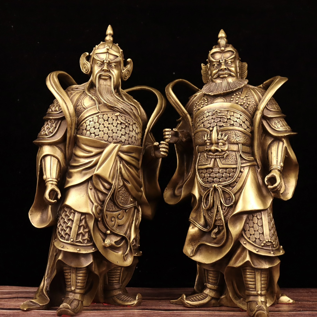 黄铜祝福中式门神门厅秦琼尉迟恭