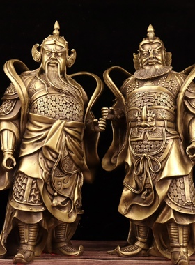 黄铜祝福中式门神门厅秦琼尉迟恭