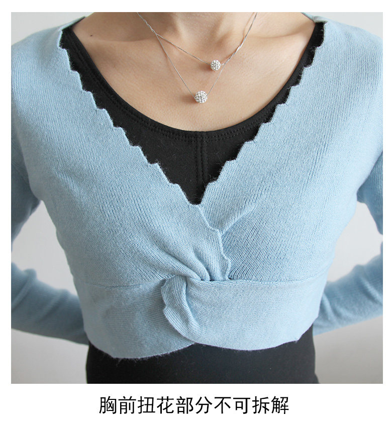 陈婷舞蹈服 舞蹈练功毛衣成人胸前交叉打结芭蕾保暖针织外套女
