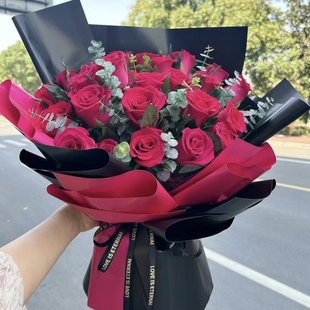 厦门鲜花店同城送花上门33朵弗洛伊德玫瑰花束爱人闺蜜生日表白