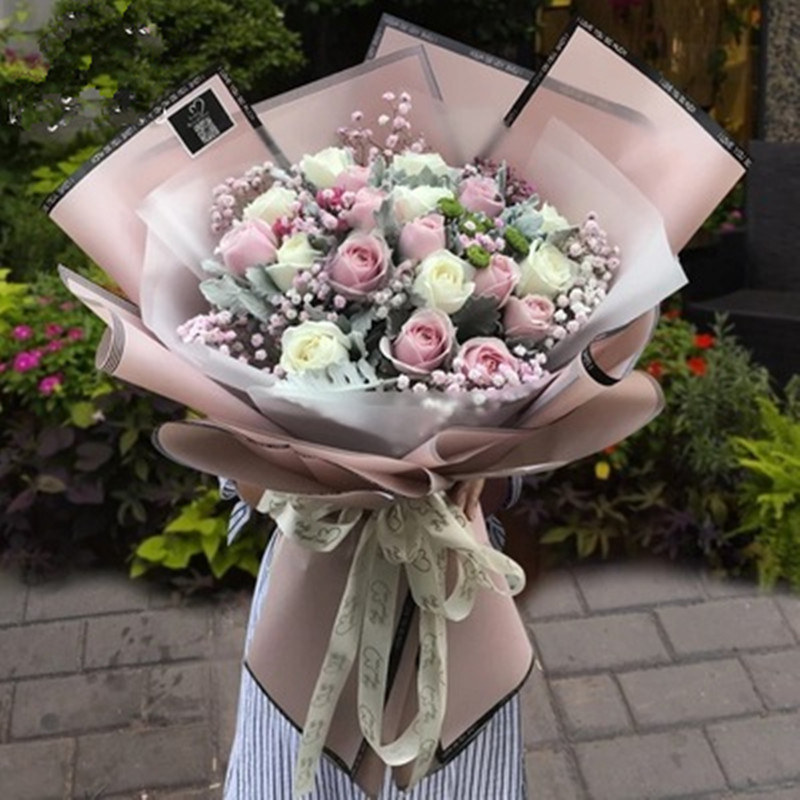 厦门鲜花19朵混搭花束生日玫瑰