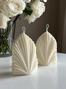 手工小众艺术几何造型香薰蜡烛摆件绿色白色民宿家居装饰ins风