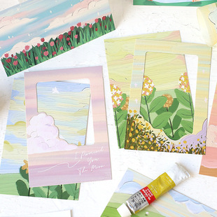 特价 明信片亏本冲量高级感ins风送学生送同学异形卡场景明信片