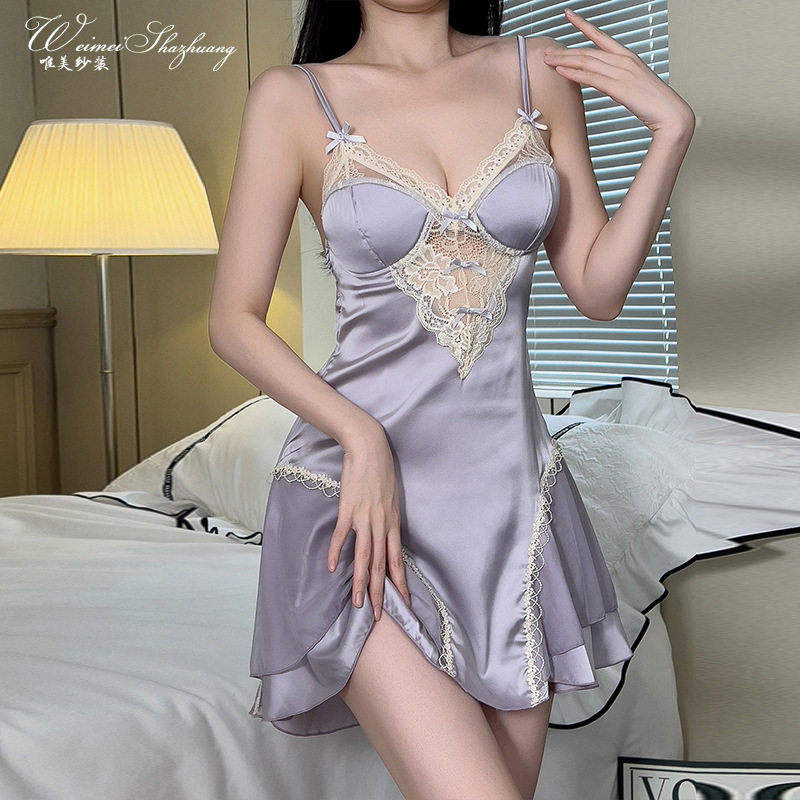 唯美纱睡裙纯欲诱惑风家居服甜美网纱蝴蝶点缀睡裙吊带,女士内衣/男士内衣/家居服,睡袍/浴袍,淘宝优惠券,粉丝福利购,淘宝优惠卷