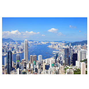 香港维多利亚港城市建筑风景画海报贴画客厅房间酒店墙画5