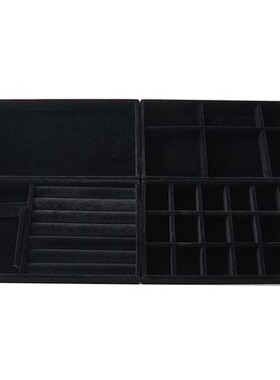 黑色首饰盒灰色植绒绒布盒耳环耳饰耳首饰展示架托盘珠宝首饰收纳