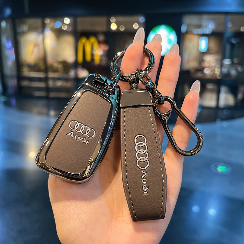 适用奥迪Q3钥匙套A3/Q2L/A6L/A5/A8L/tt/Q7折叠金属壳不掉漆包扣