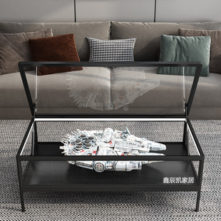 定制简约茶几钢化玻璃千年隼适用乐高手办收纳展示柜圆角积木藏柜
