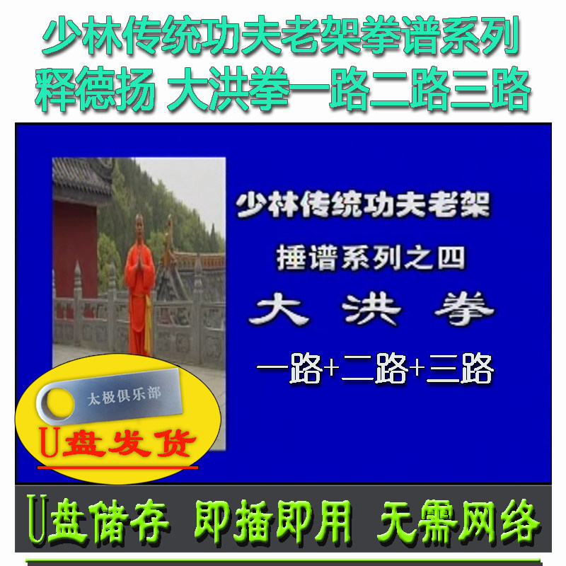 释德扬 大洪拳一路二路三路 u盘视频 少林传统功夫老架拳谱拳术