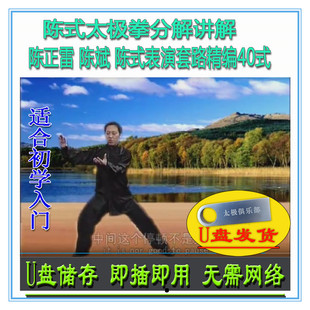陈斌 陈氏太极拳表演套路40式U盘视频 嫡传陈式精编分解讲解教学