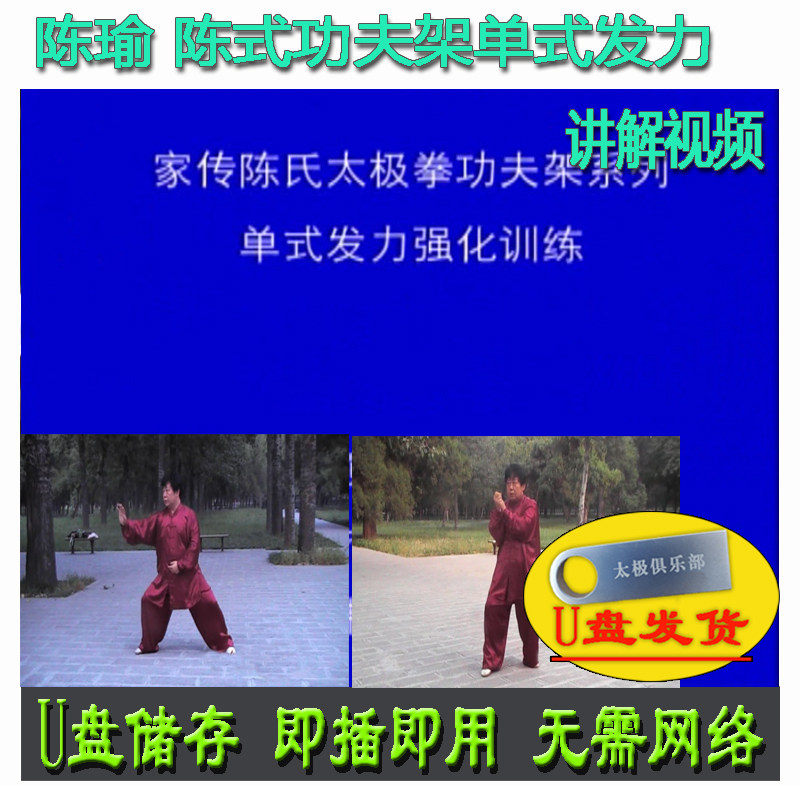 陈瑜 U盘视频 07版家传陈式太极拳功夫架一路二路单式发力训练