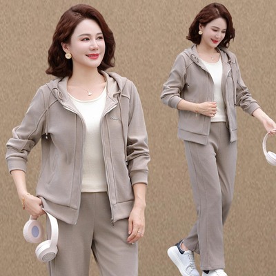 妈妈秋装时尚套装女2025新款中老年春秋高级感洋气休闲两件套减龄