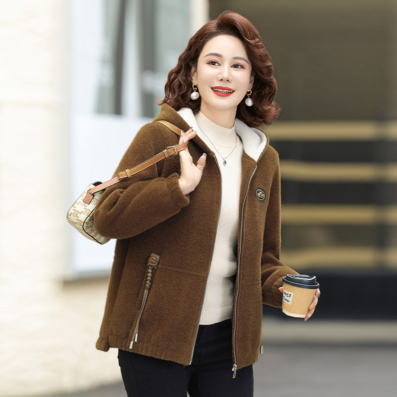 妈妈秋冬装水貂绒外套短款洋气小个子加绒加厚夹克上衣服女士新款,女装/女士精品,中老年女装,淘宝优惠券,粉丝福利购,淘宝优惠卷