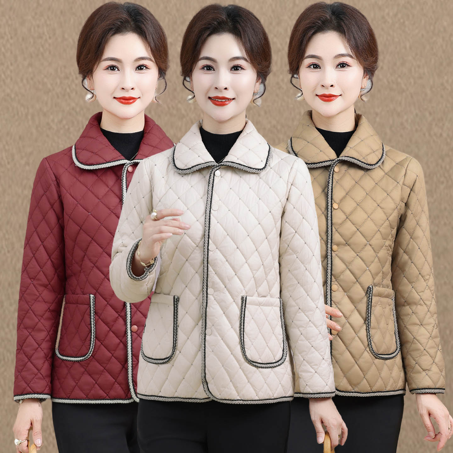 中老年妈妈装冬季小棉衣外套加绒保暖棉服奶奶秋冬上衣女2025新款