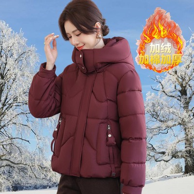 妈妈冬装加棉加厚棉服外套女2025新款洋气中老年大码时尚棉衣棉袄