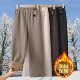 加绒加厚休闲直筒长裤 妈妈冬装 子洋气阔腿裤 中老年女装 时尚 松紧裤