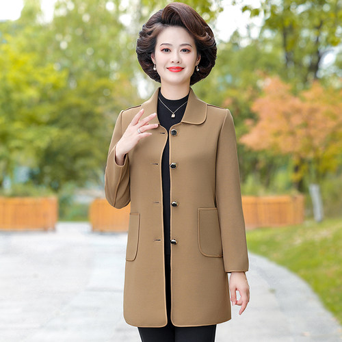 妈妈春装中长款·风衣外套
