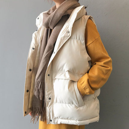2025新款羽绒棉服马甲女秋冬马夹短款立领百搭时尚外穿坎肩外套潮