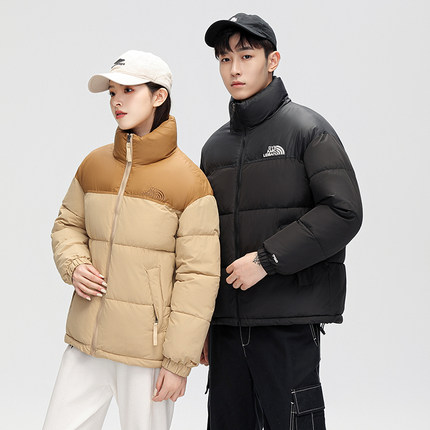 羽绒棉服女短款男女同款韩版拼色情侣装加厚冬季保暖面包服外套潮