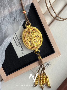 花丝金凤可打开香囊项链女新中式凤凰于飞毛衣链2025新款沙金项链