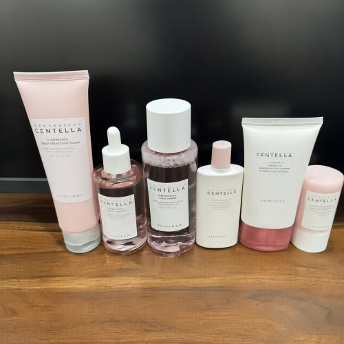 SKIN1004粉色组合套装积雪草面霜补水保湿精华液爽肤水洗面奶