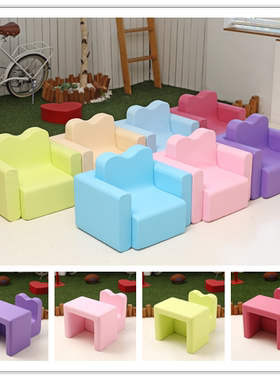 IIZZ正品韩国儿童沙发组合两用多功能桌椅超人回来了三胞胎可拆洗