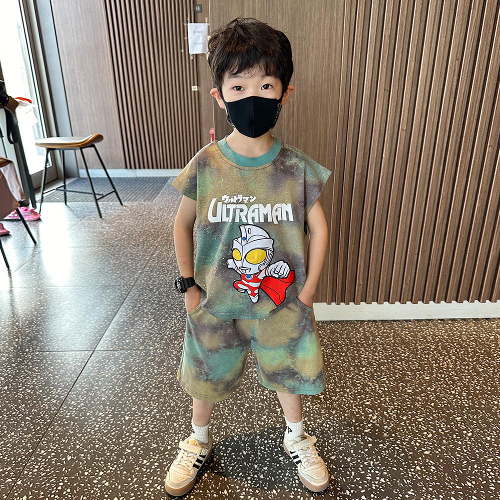 奥特曼衣服男童夏装背心套装洋气