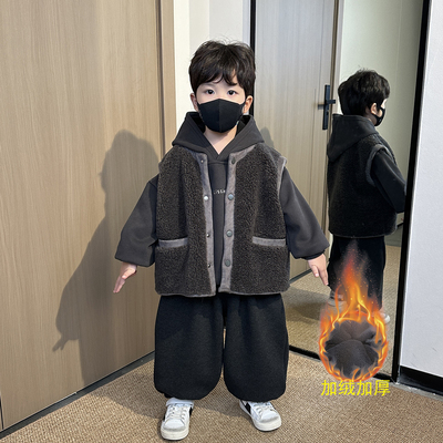 男童秋冬套装2025新款三件套