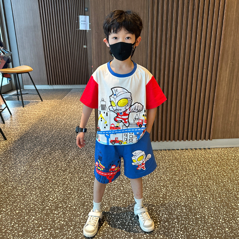 奥特曼洋气童装夏季男童夏装套装2024新款儿童运动休闲小男孩衣服