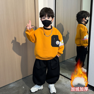 奥特曼男童加绒卫衣套装