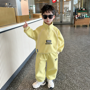 潮牌男童春装套装2026新款时髦洋帅气中大儿童春秋季男孩运动衣服