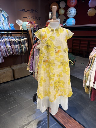 【黄调】女童假两件 全棉旗袍裙 儿童新中式连衣裙 显白 夏季新品