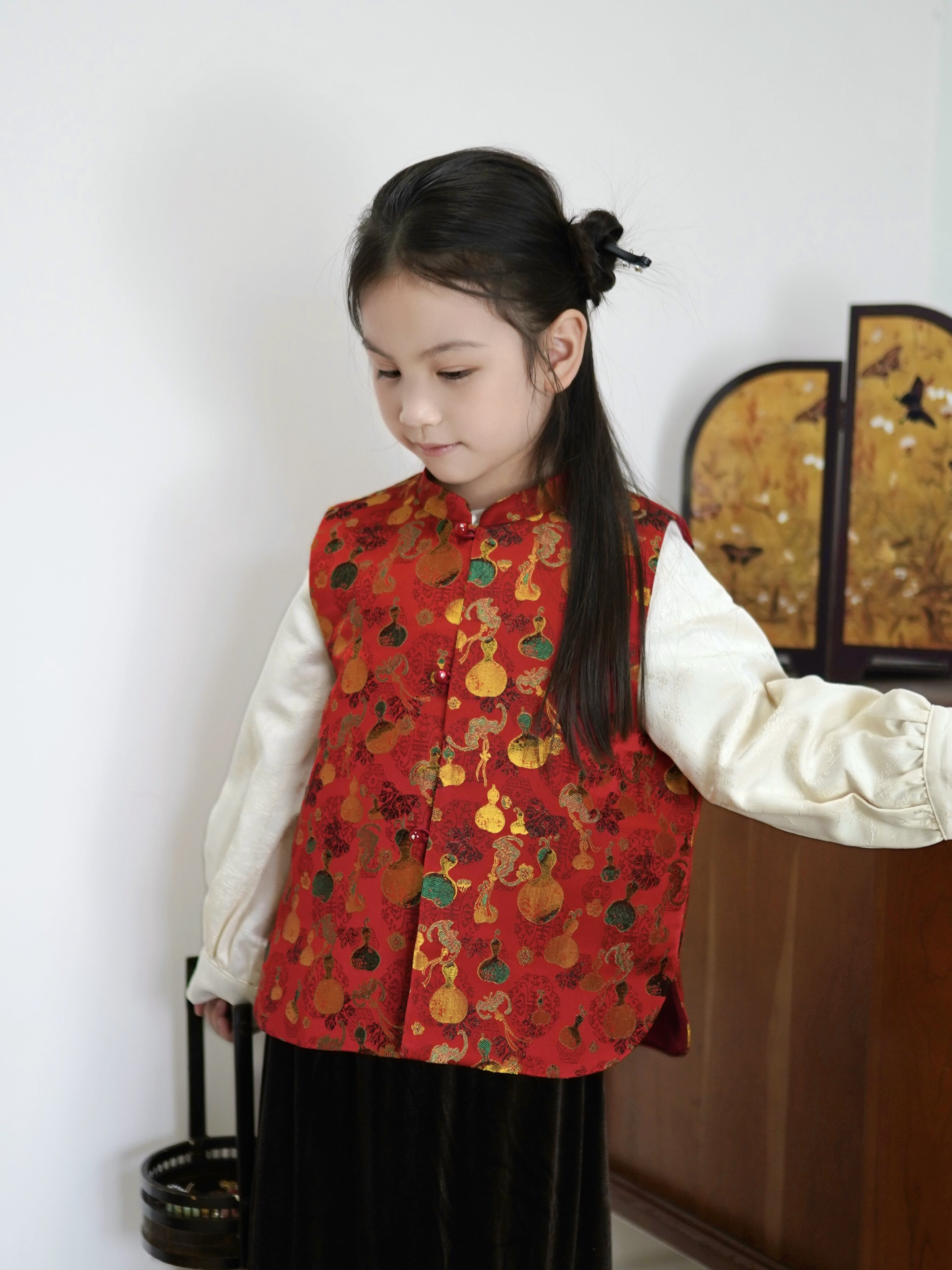 【金福禄】男女童 红调新中式马甲 新年拜年服 宋锦马甲 加棉坎肩,童装/婴儿装/亲子装,旗袍,淘宝优惠券,粉丝福利购,淘宝优惠卷