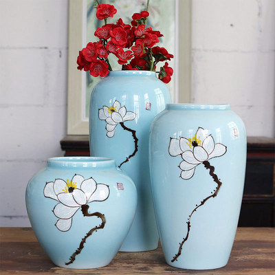 手绘图画居家花瓶陶瓷景德镇花插