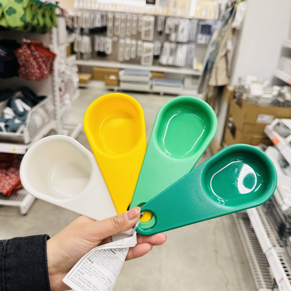 ikea宜家乌普菲尔德 量勺量杯刻度4件套烘培器具塑料彩色