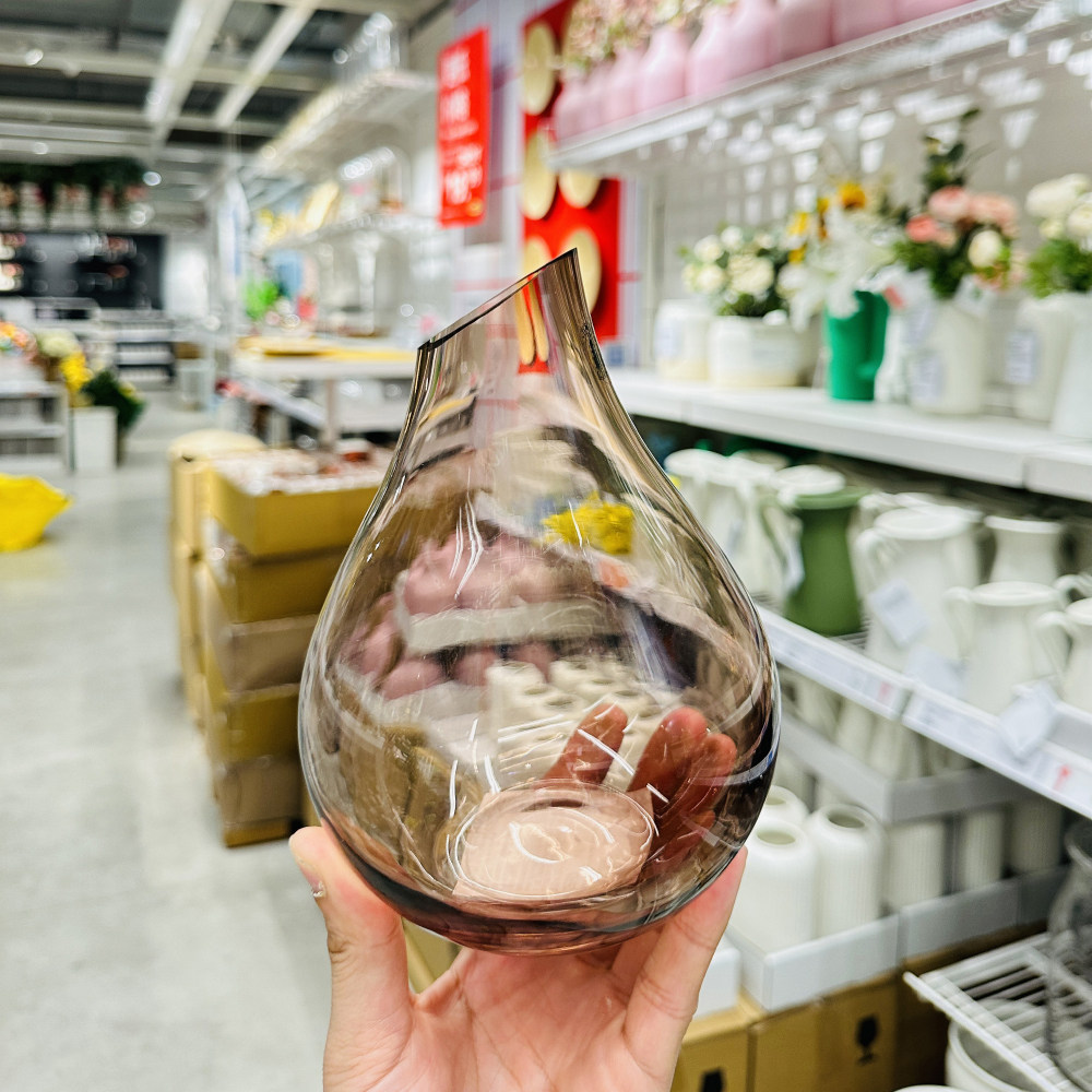 ikea宜家桑里克花瓶彩色透明玻璃国内代购北欧风格摆件插花瓶器皿