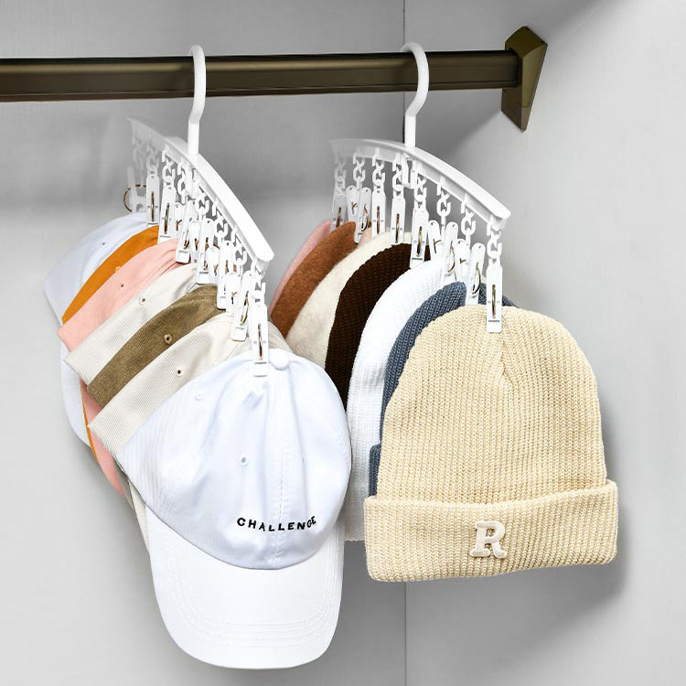 出日本原单 一字型帽子挂架简约家用8夹晒厚塑料裤架内衣袜晾晒架