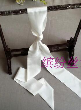 【缤纷丝语】真丝白色围巾头巾