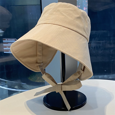 纯色百搭渔夫帽女春夏季遮脸盆帽