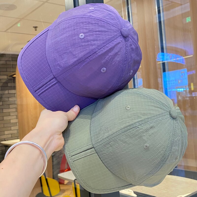 日系户外短檐棒球帽男女跑步速干透气鸭舌帽夏季薄款显脸小遮阳帽