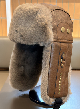 冬季皮质加厚加绒雷锋帽男女户外骑车保暖大头围护耳帽东北滑雪帽