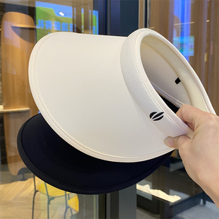 空顶太阳帽防紫外线大帽檐骑车帽 遮阳防晒空顶帽女发箍式 夏季 新款