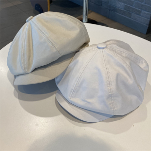 休闲复古画家帽 百搭显脸小贝雷帽小众鸭舌八角帽韩版 春夏新款 时尚