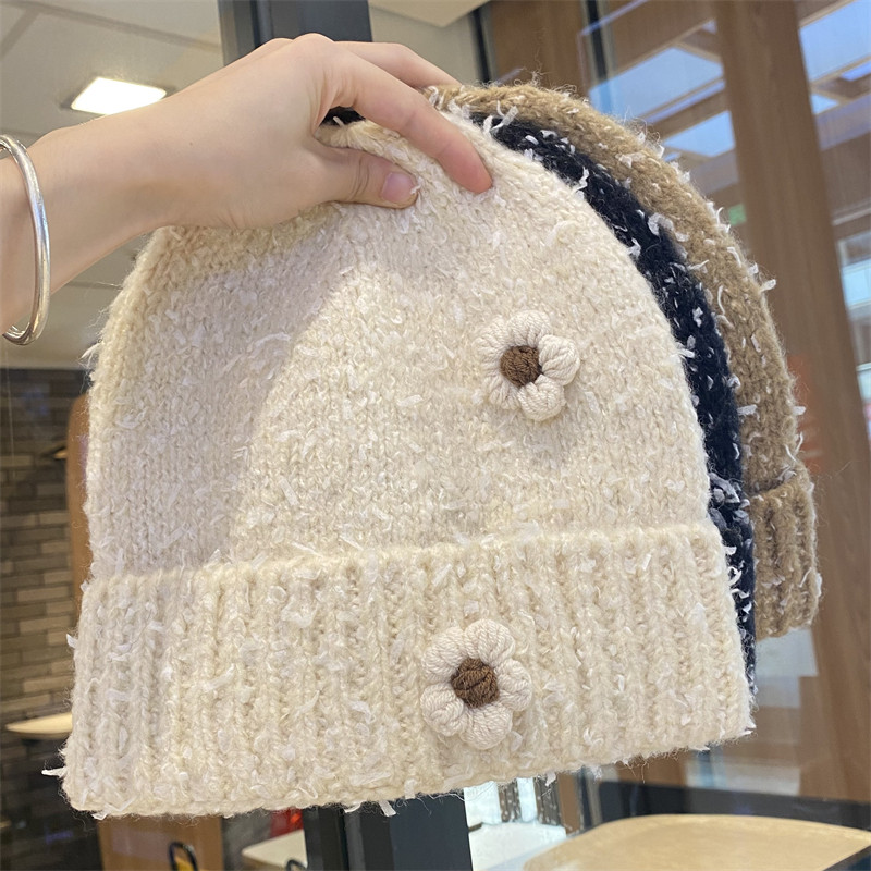 女冬季新款雪花针织毛线帽子防寒