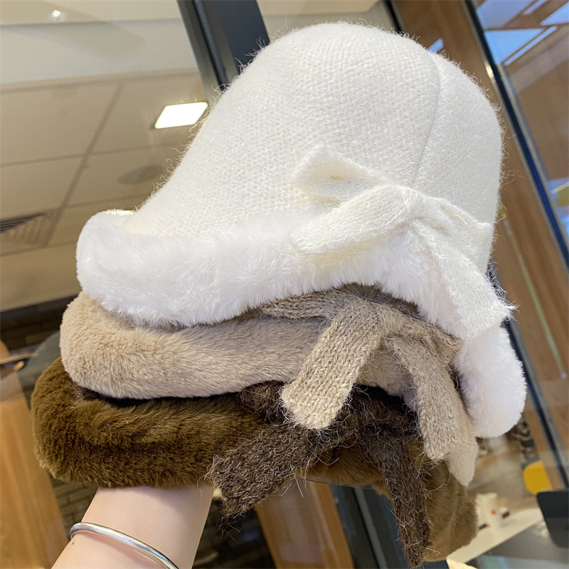 秋冬季新款毛绒渔夫帽女时尚百搭