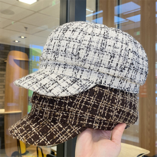 日系小香风贝雷帽子女秋冬季 休闲画家帽优雅百搭显脸小鸭舌帽 时尚